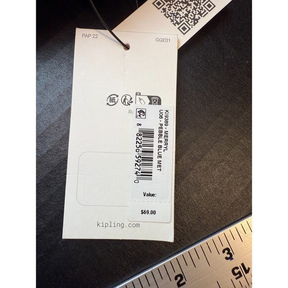 Kipling MERRYL 2-In-1 Convertible Crossbody Waist Bag KI9389 Pebble Blu Metallic - Picture 11 of 14